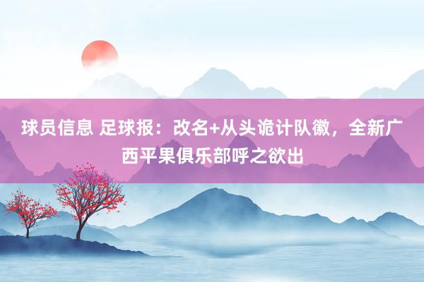 球员信息 足球报：改名+从头诡计队徽，全新广西平果俱乐部呼之欲出