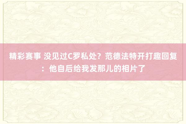 精彩赛事 没见过C罗私处？范德法特开打趣回复：他自后给我发那儿的相片了