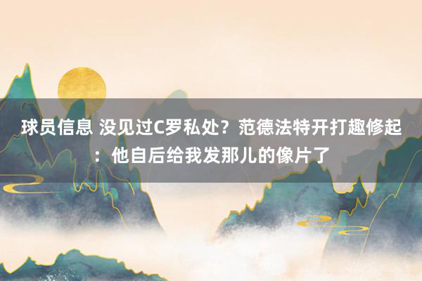 球员信息 没见过C罗私处？范德法特开打趣修起：他自后给我发那儿的像片了