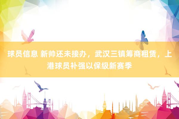 球员信息 新帅还未接办，武汉三镇筹商租赁，上港球员补强以保级新赛季