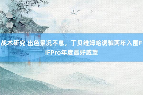 战术研究 出色景况不息，丁贝维姆哈诱骗两年入围FIFPro年度最好威望